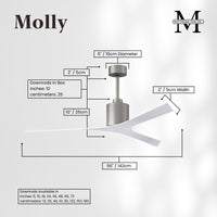 56-Inch Molly 3-Blade Ceiling Fan Without Light kit