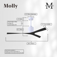 56-Inch Molly 3-Blade Ceiling Fan Without Light kit