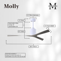 56-Inch Molly 3-Blade Ceiling Fan Without Light kit