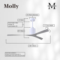 56-Inch Molly 3-Blade Ceiling Fan Without Light kit