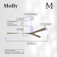 56-Inch Molly 3-Blade Ceiling Fan Without Light kit