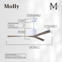 56-Inch Molly 3-Blade Ceiling Fan Without Light kit
