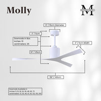 56-Inch Molly 3-Blade Ceiling Fan Without Light kit