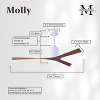 56-Inch Molly 3-Blade Ceiling Fan Without Light kit