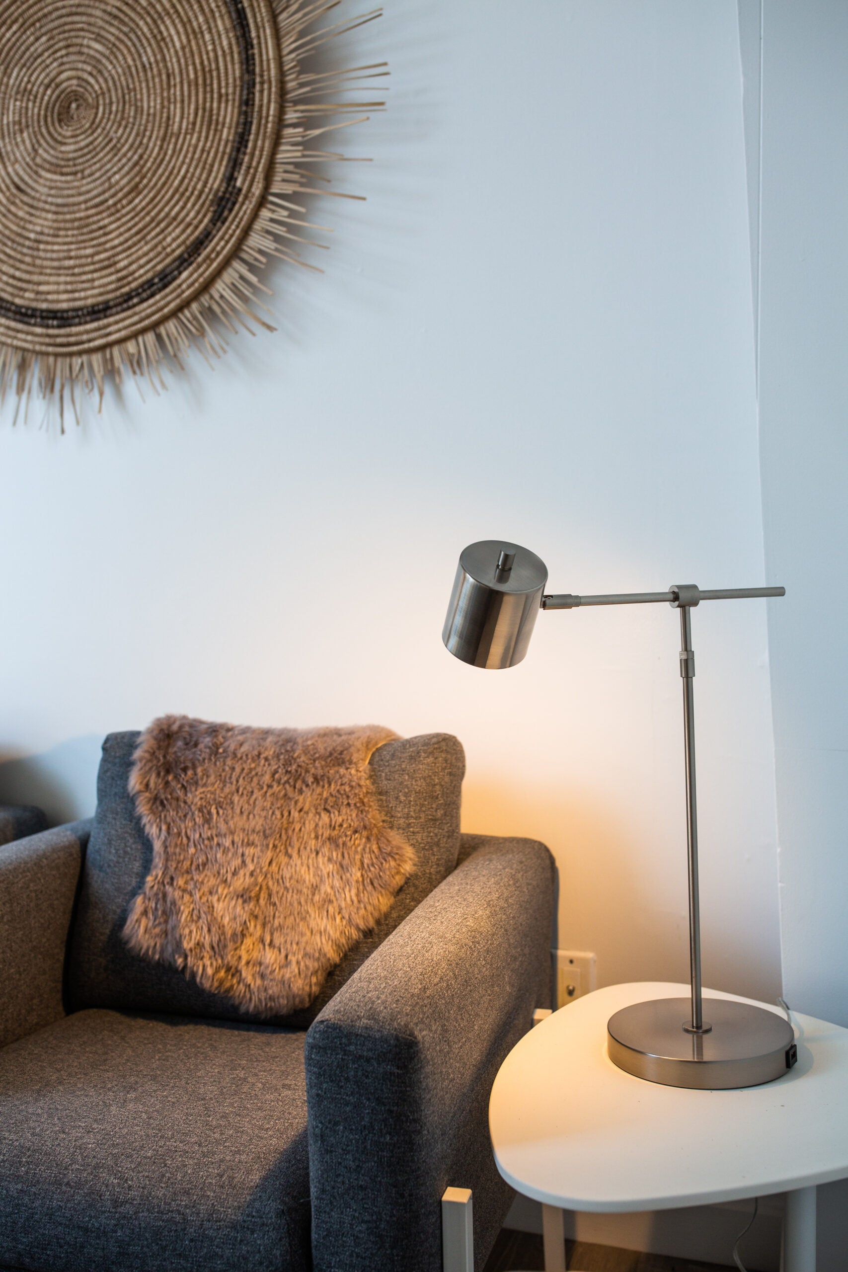 22-inch Morris Satin Nickel Table Lamp