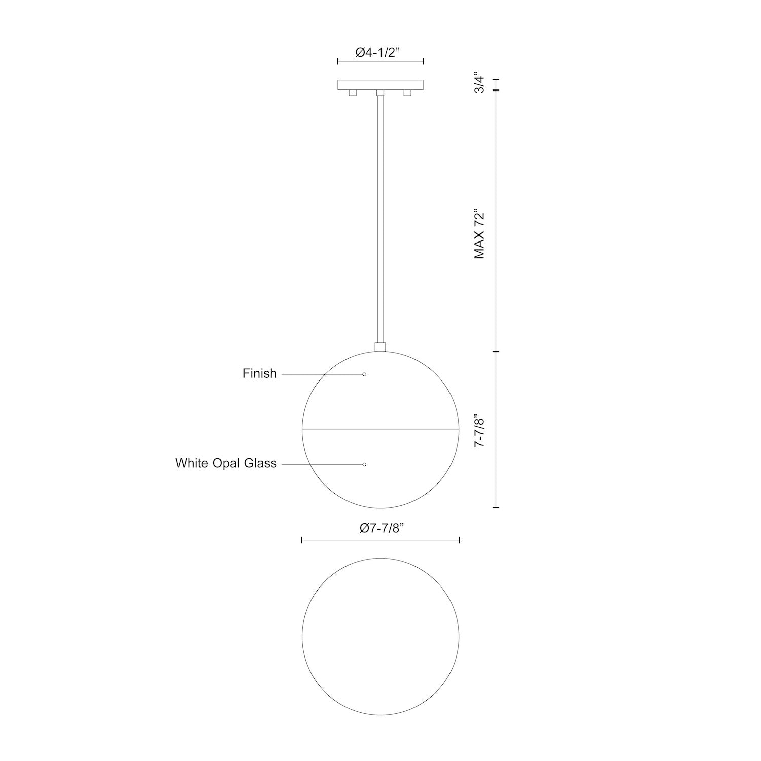 Monae 8-in Aluminum Pendant
