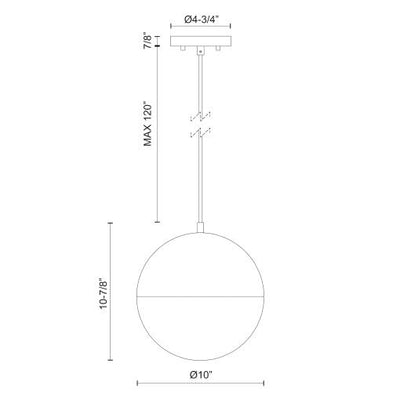 Monae 10-in Aluminum Pendant