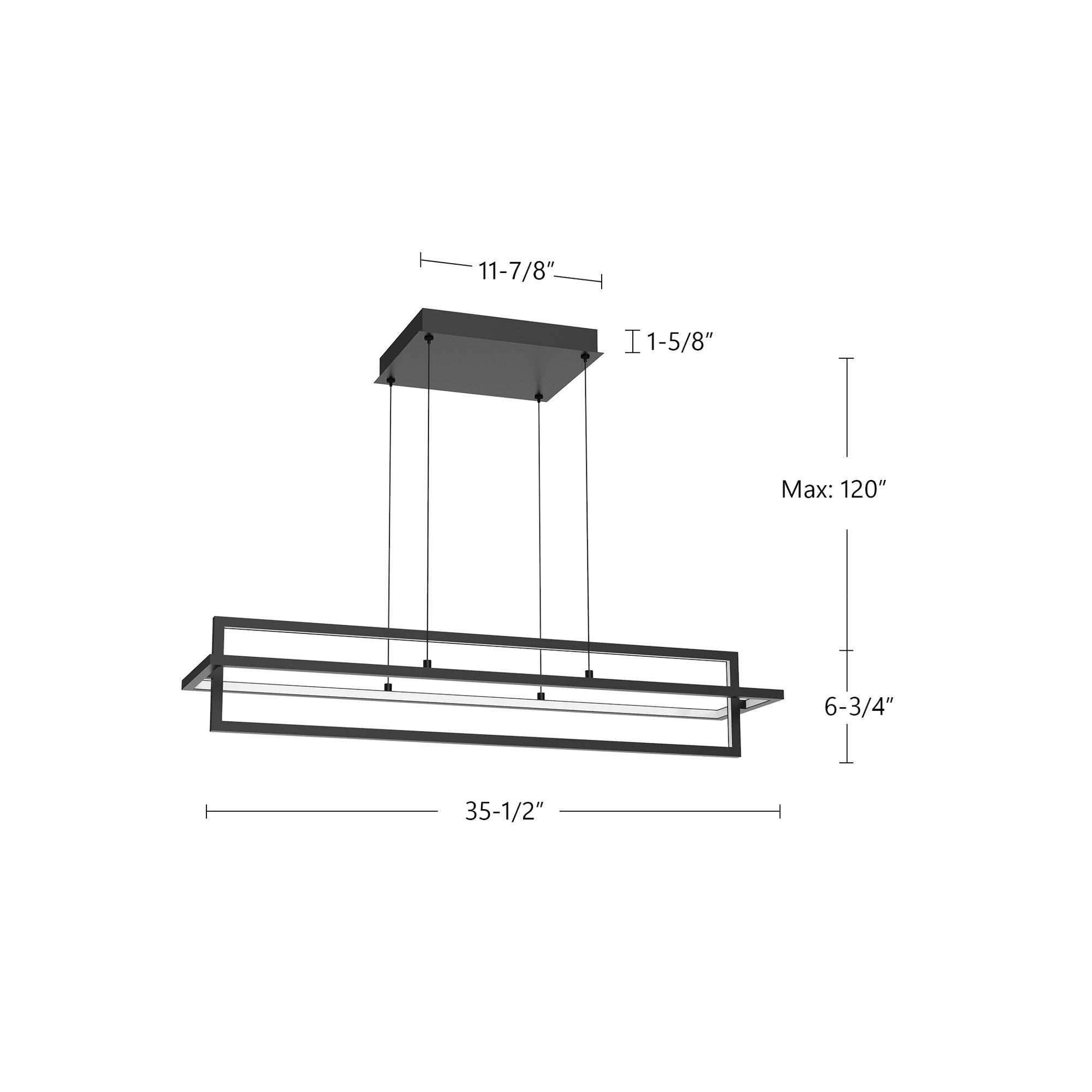 Mondrian 36-in Compact Acrylic Linear LED Pendant