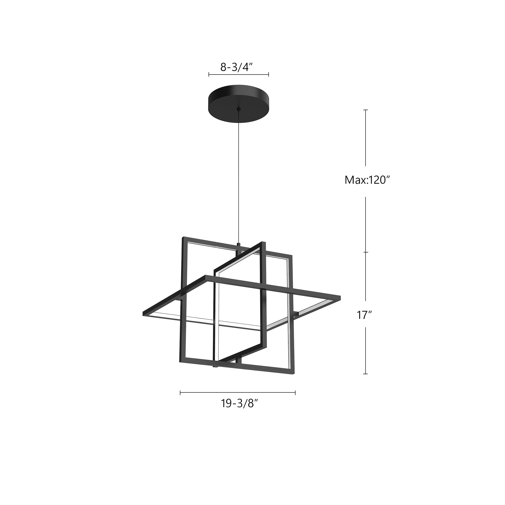 Mondrian 20-in Aluminum Pendant