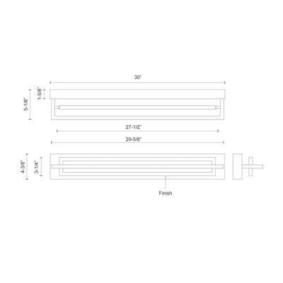 Mondrian 30-in Aluminum Semi-Flush Mount
