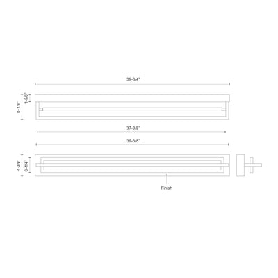 Mondrian 40-in Aluminum Semi-Flush Mount