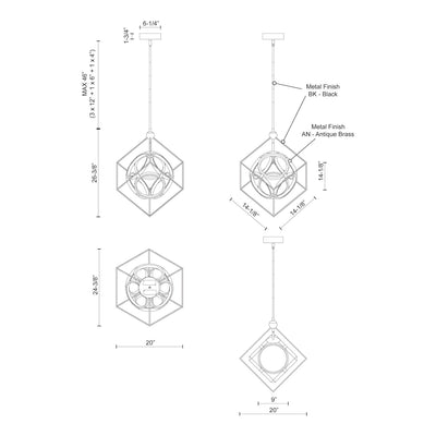 Monza 20-in Aluminum Chandelier