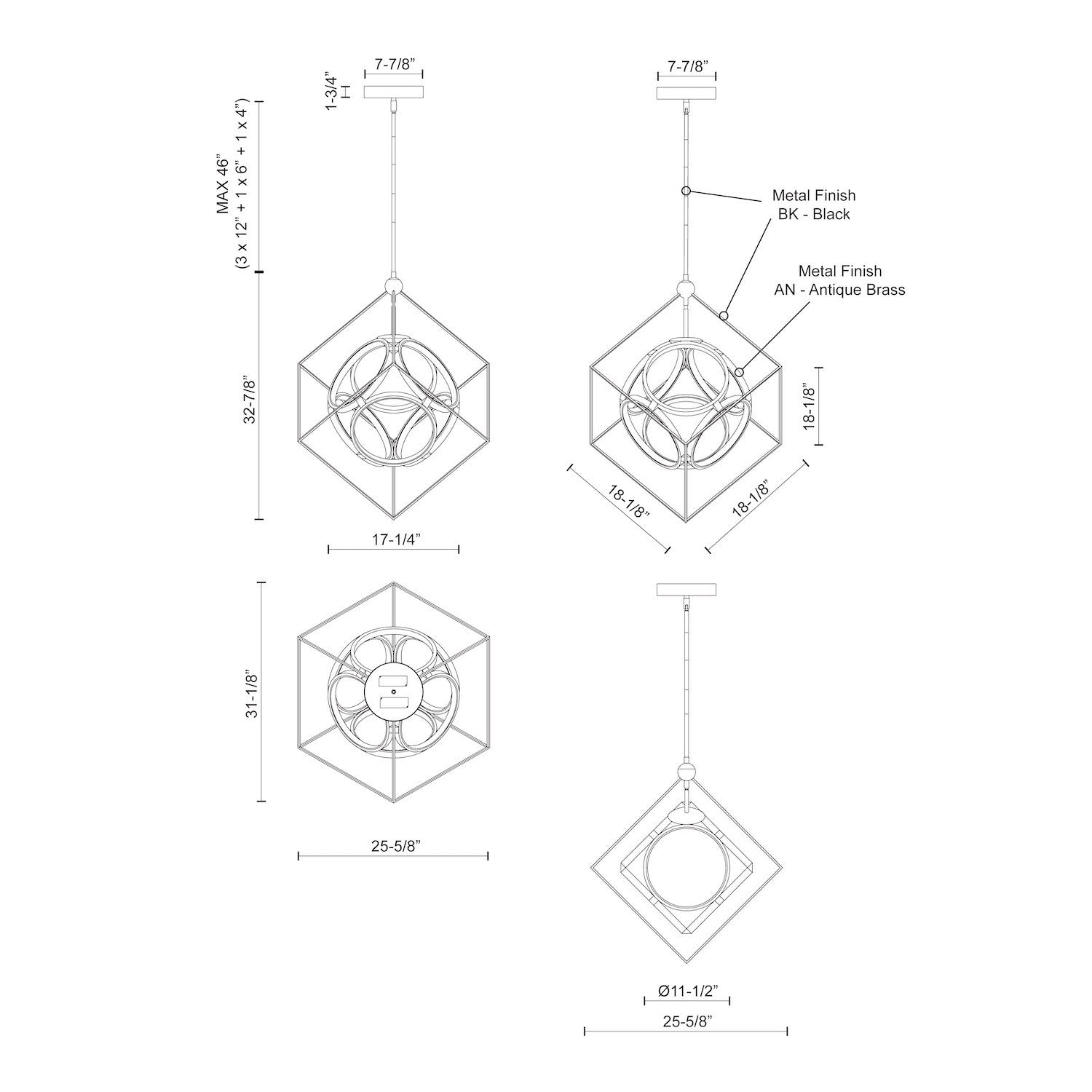 Monza 26-in Aluminum Chandelier