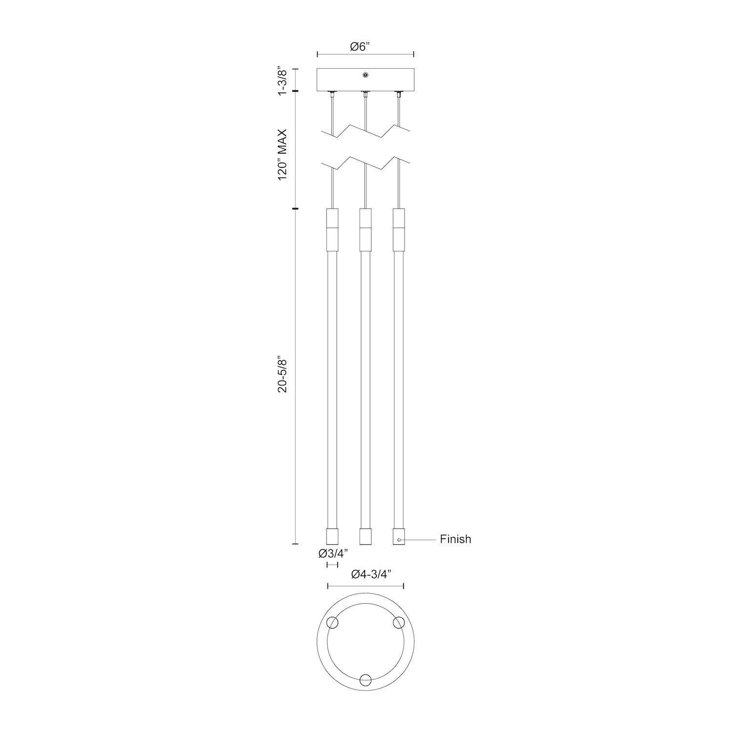 Motif 21-in Dimmable LED Multi-Light Pendant