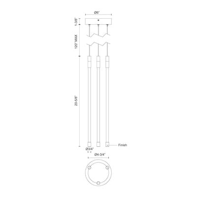 Motif 21-in Dimmable LED Multi-Light Pendant
