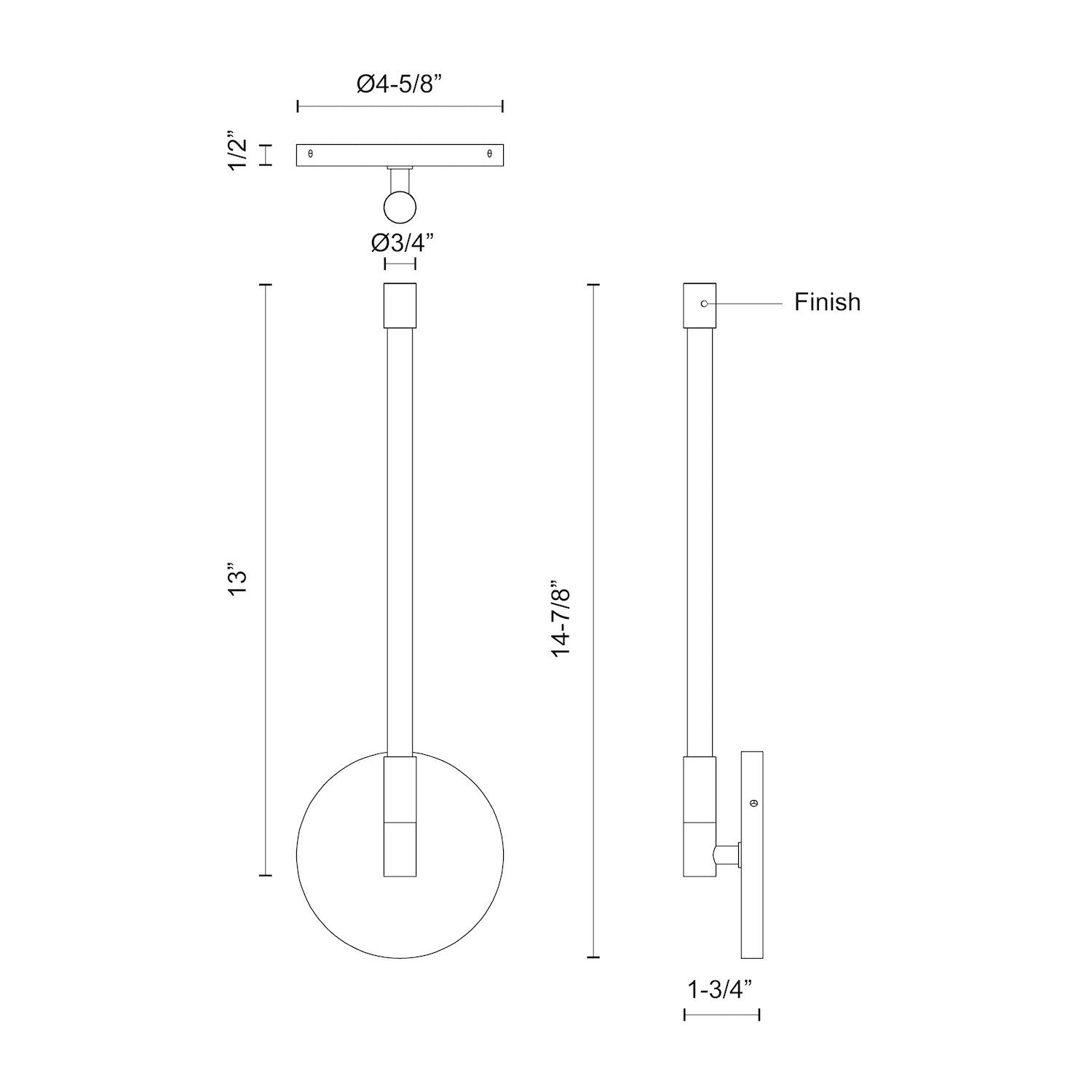 Motif 14-in Aluminum Wall Sconce