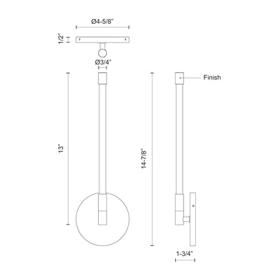 Motif 14-in Aluminum Wall Sconce