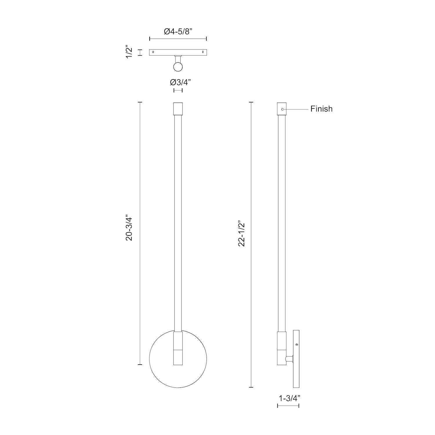 Motif 22-in Aluminum Wall Sconce