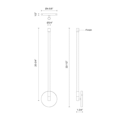 Motif 22-in Aluminum Wall Sconce