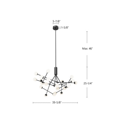 Moto 39-in Aluminum Chandelier