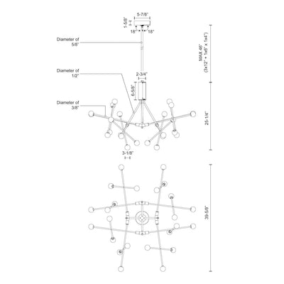 Moto 39-in Aluminum Chandelier