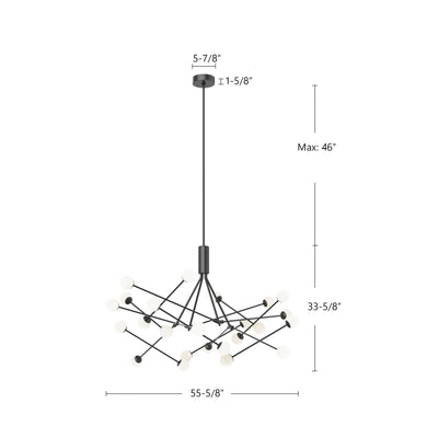 Moto 56-in Aluminum Chandelier