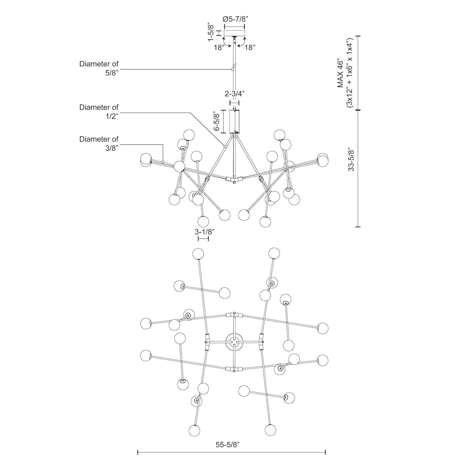 Moto 56-in Aluminum Chandelier