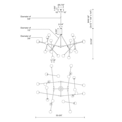 Moto 56-in Aluminum Chandelier