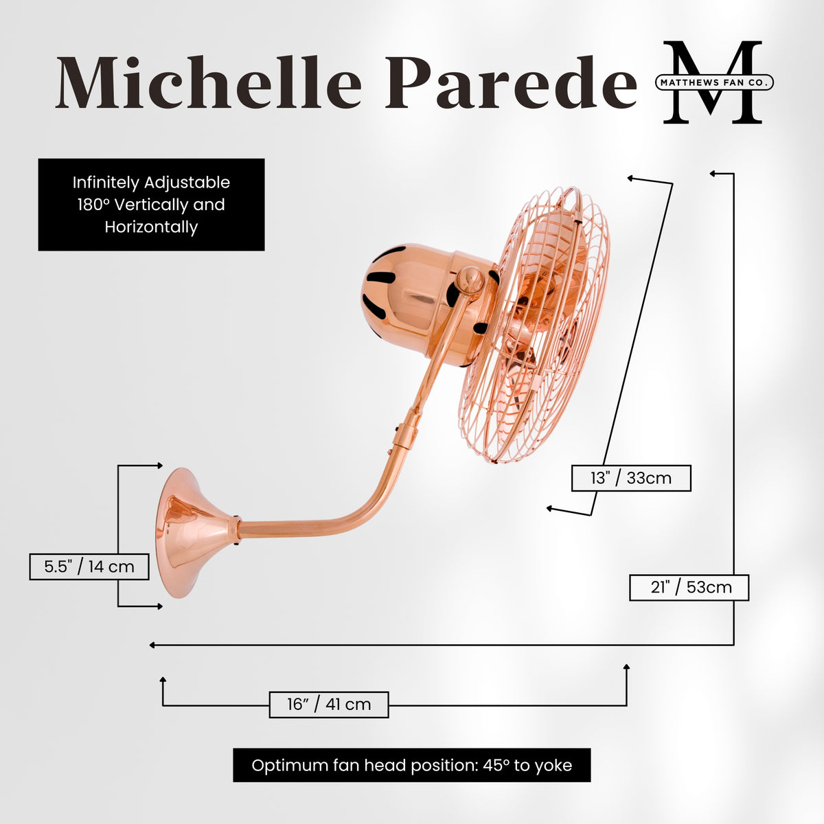13-Inch Michelle Parede Directional Wall Fan