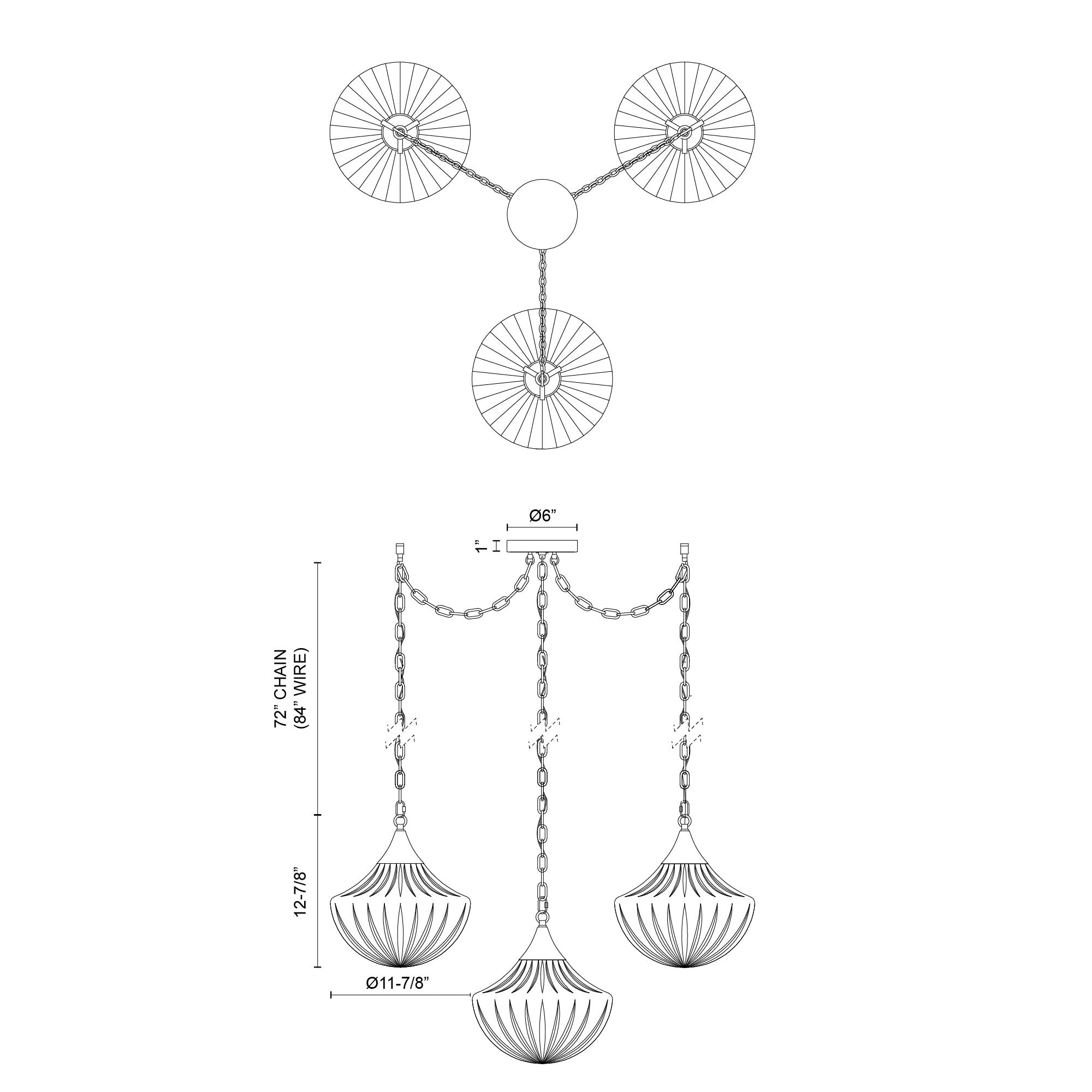 Farrah 3-Light Steel Multi Pendant