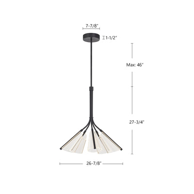 Mulberry 28-in Aluminum Chandelier