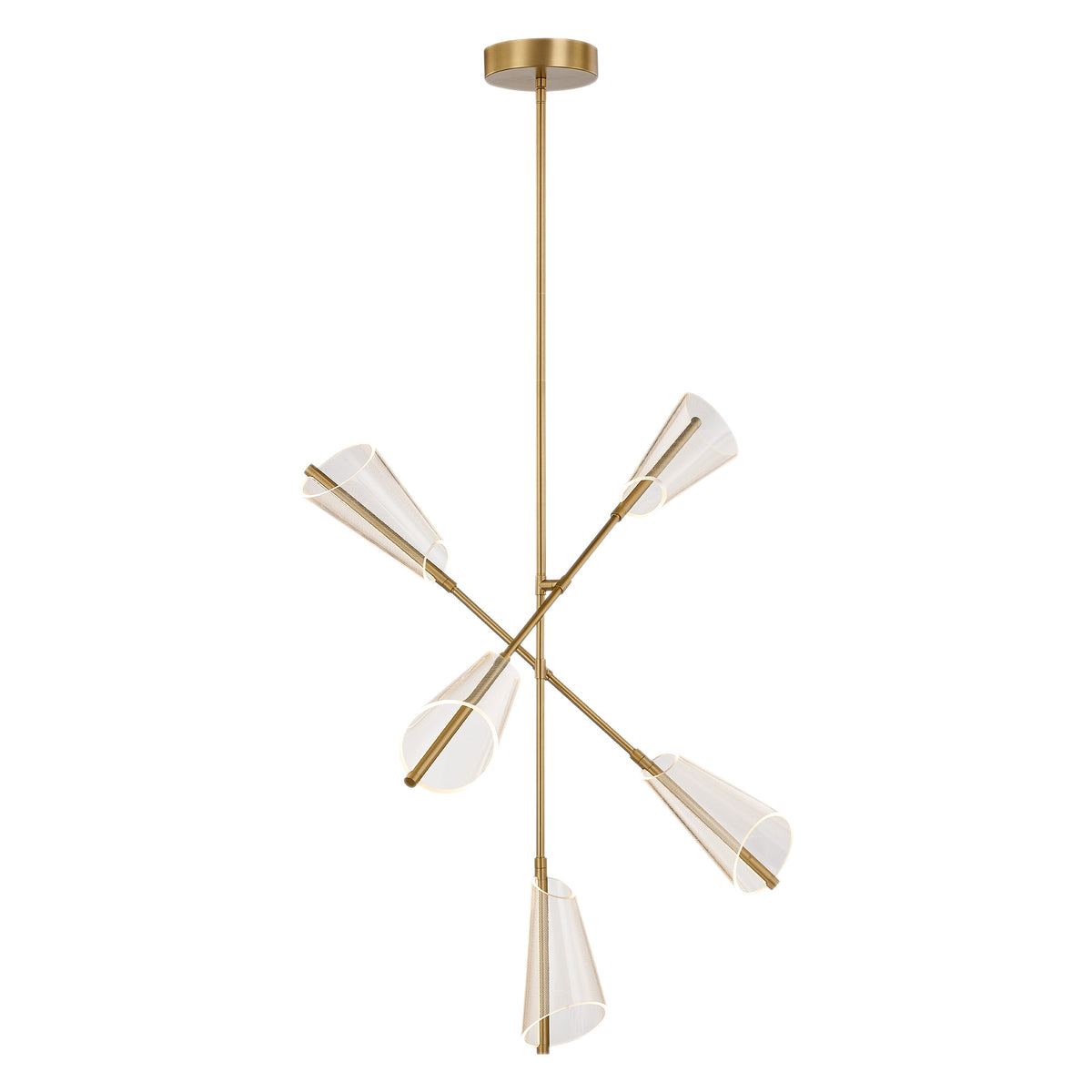 Mulberry 37-in Aluminum Chandelier