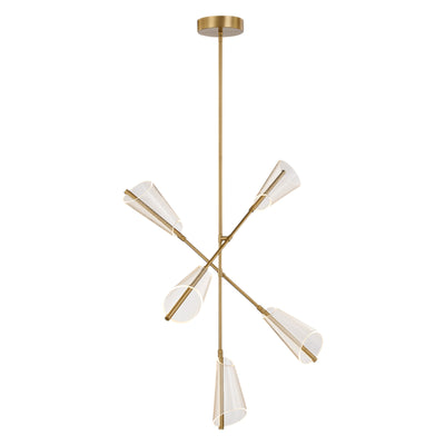 Mulberry 37-in Aluminum Chandelier