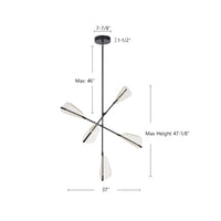 Mulberry 37-in Aluminum Chandelier