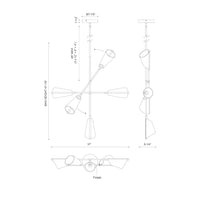 Mulberry 37-in Aluminum Chandelier