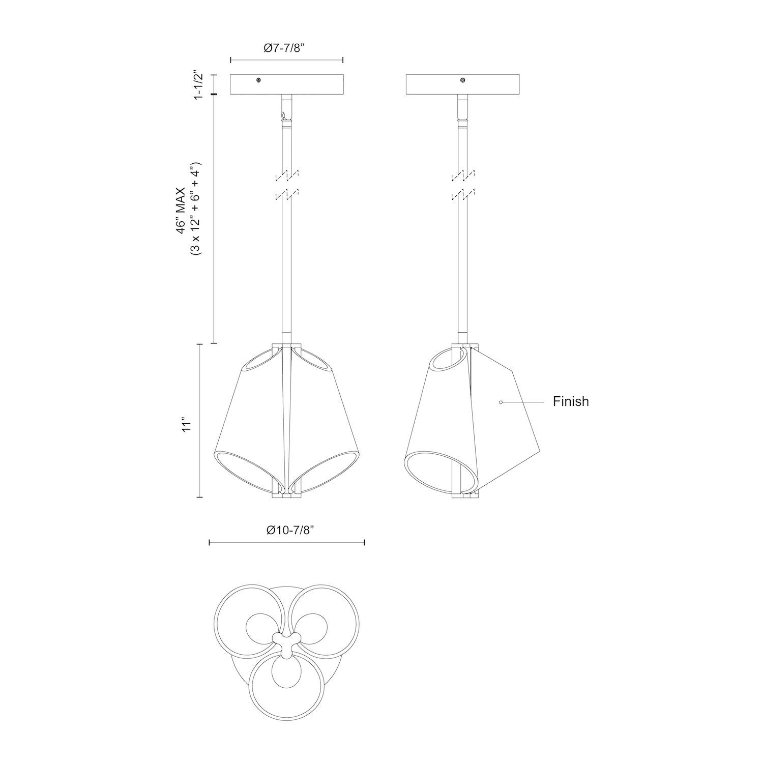 Mulberry 11-in Aluminum Pendant