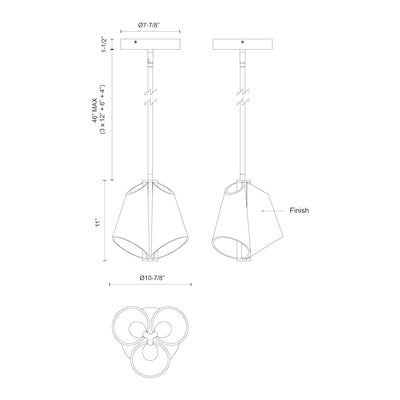 Mulberry 11-in Aluminum Pendant