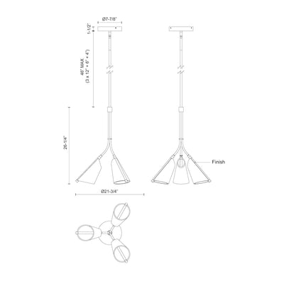 Mulberry 22-in Aluminum Pendant