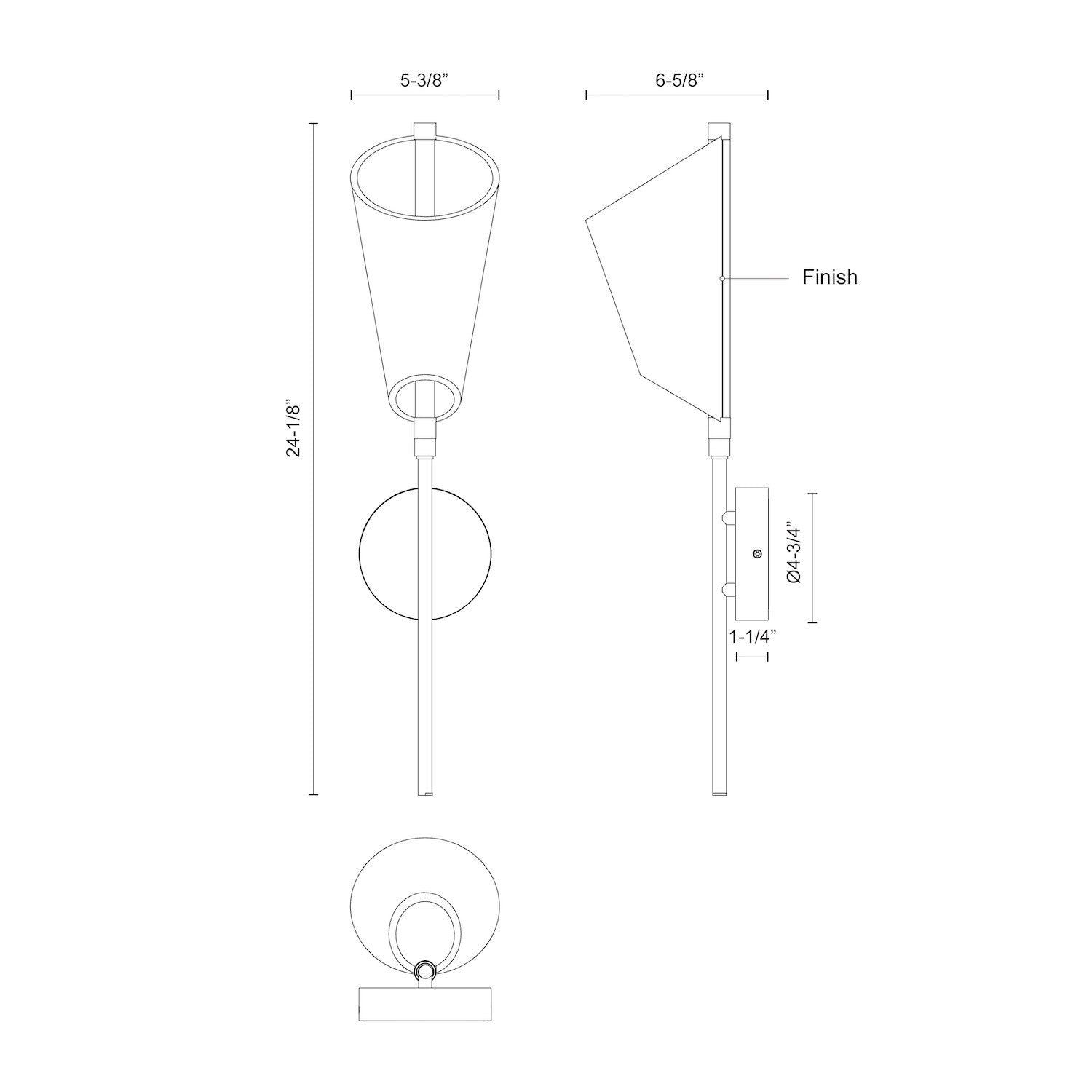 Mulberry 24-in Aluminum Acrylic Wall Sconce