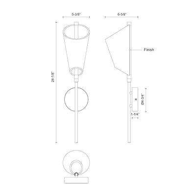 Mulberry 24-in Aluminum Acrylic Wall Sconce