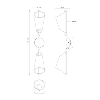 Mulberry 29-in Aluminum Acrylic Wall Sconce