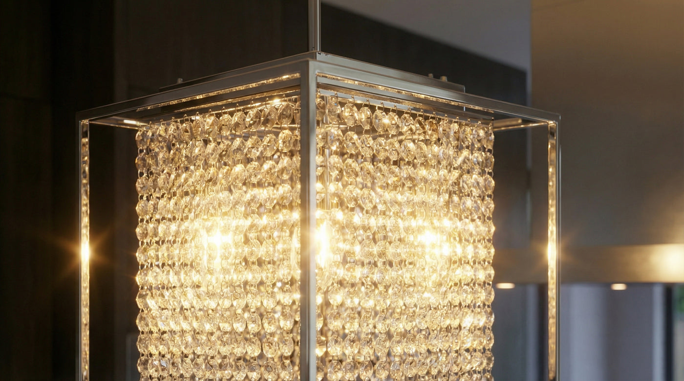 Cube 5 Light Chrome Chandelier