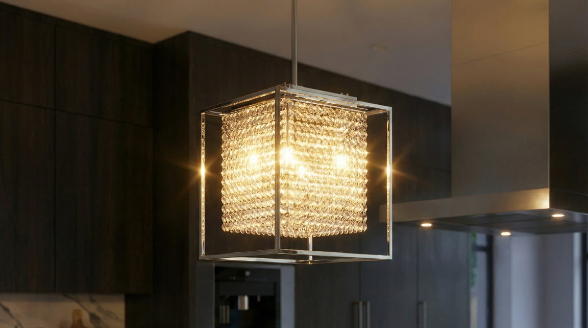Cube 5 Light Chrome Chandelier