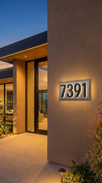 Illuminated Backlit House Numbers – Weather-Resistant LED Address Signs