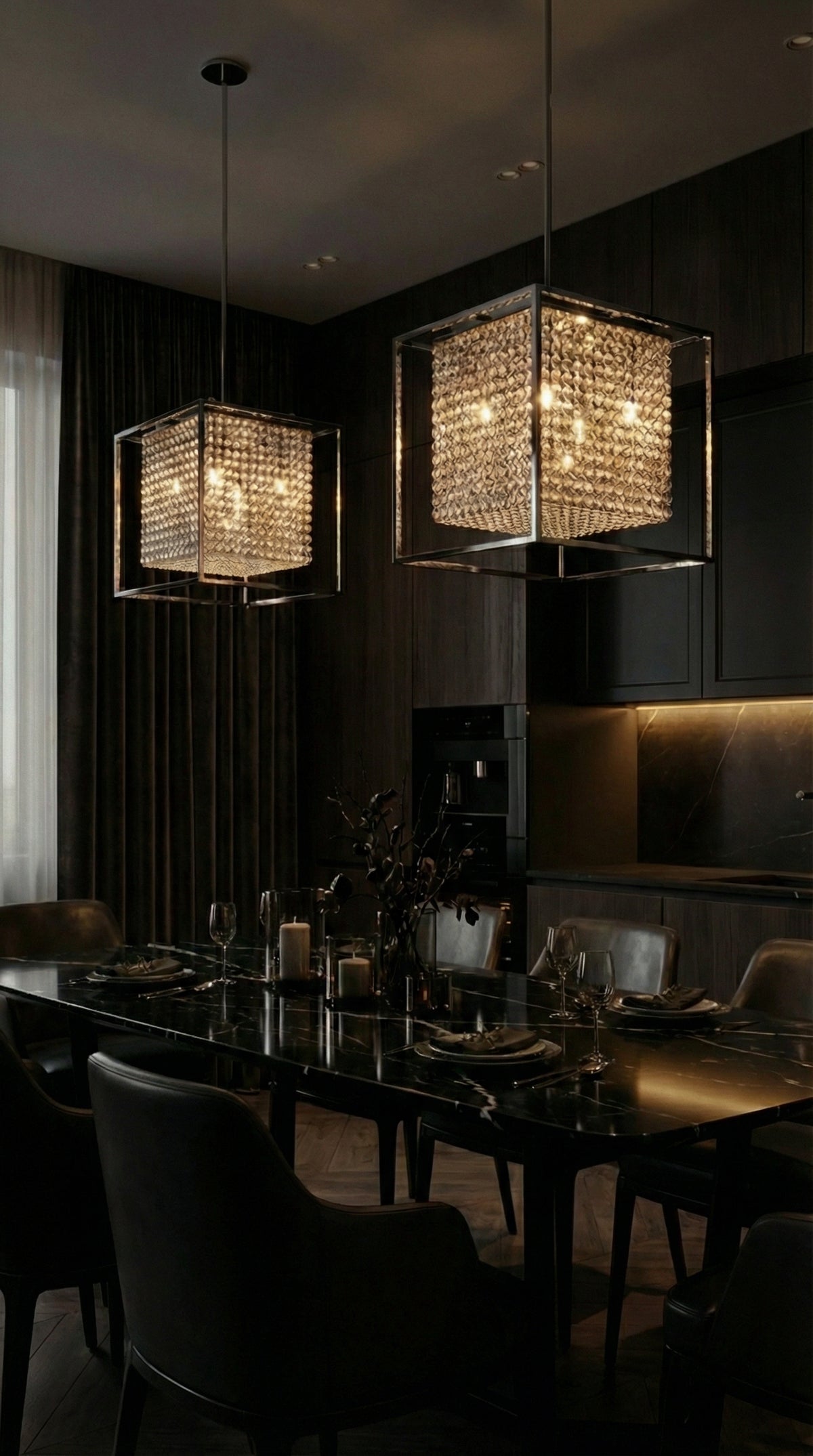 Cube 5 Light Chrome Chandelier