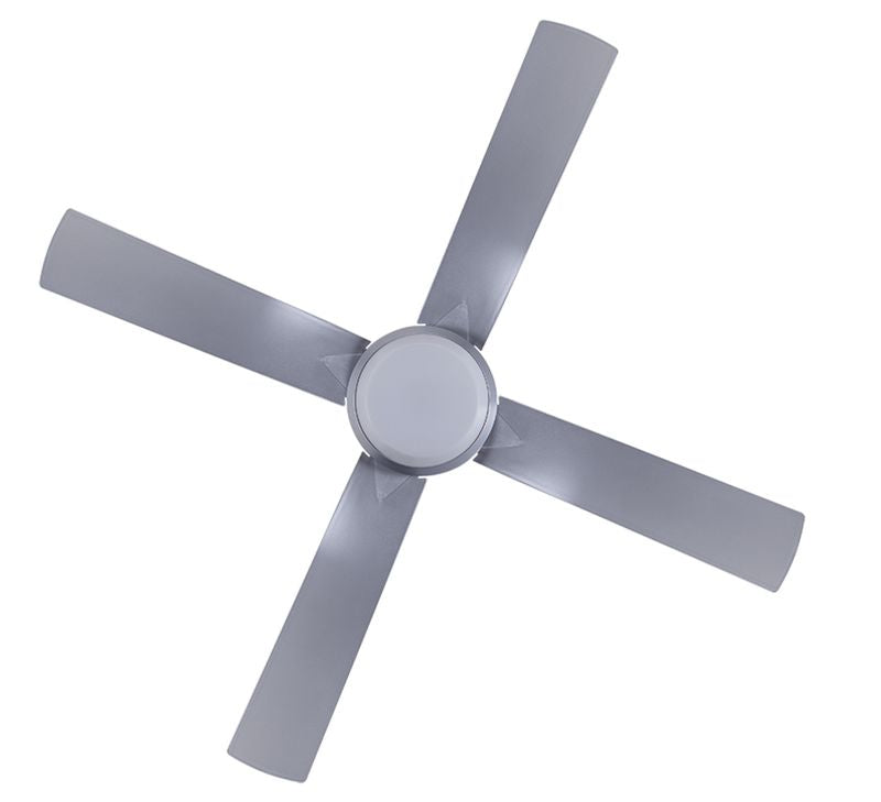 52 Inch 1 Light LED Silver Ceiling Fan with Remote