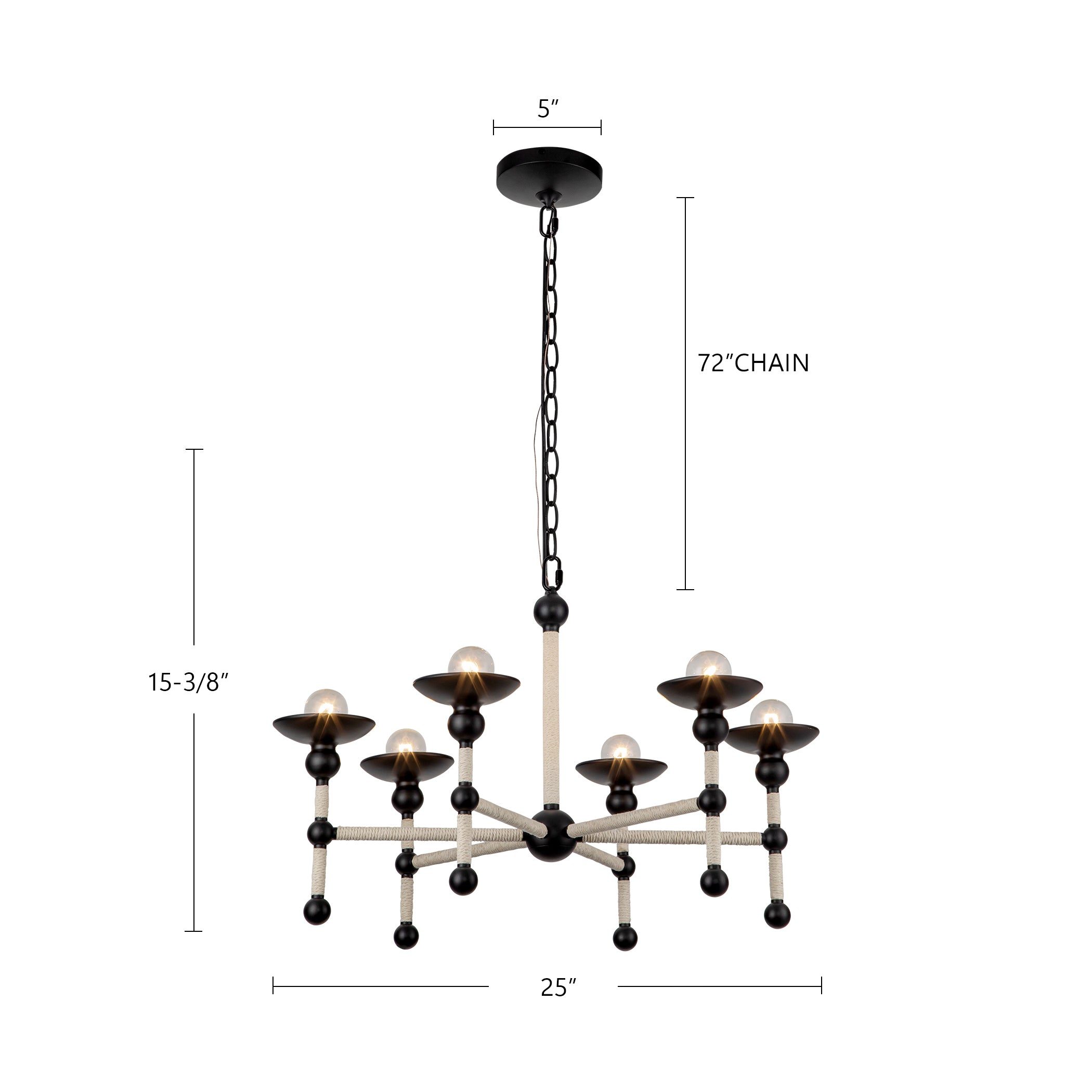 Nadine 25-in Steel Chandelier