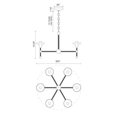 Nadine 25-in Steel Chandelier