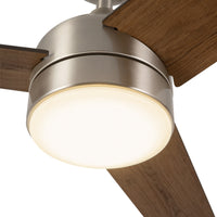 Nash 52-in Brushed Nickel Reversible DC LED Ceiling Fan