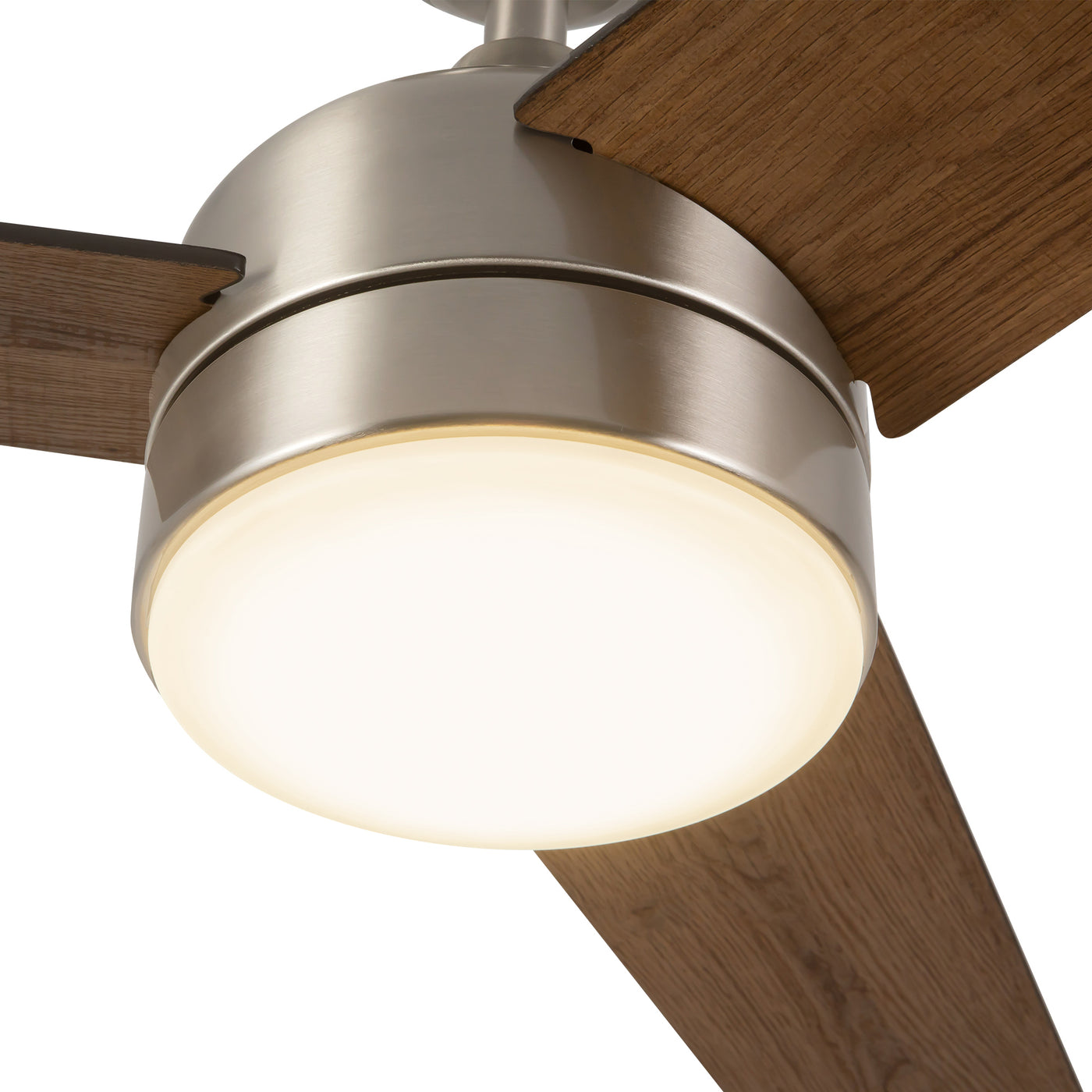 Nash 52-in Brushed Nickel Reversible DC LED Ceiling Fan